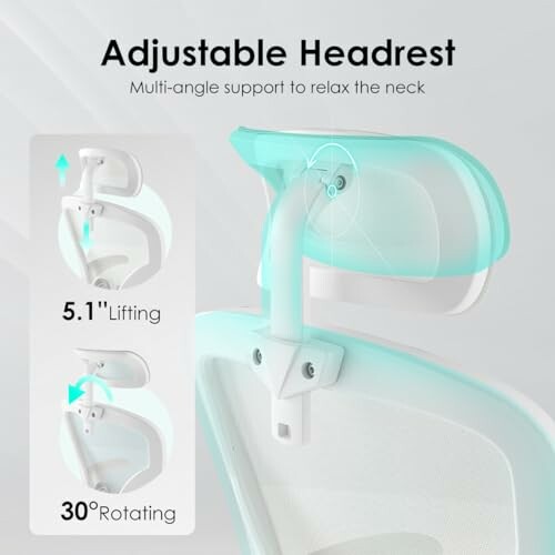 Chair with adjustable headrest for neck support