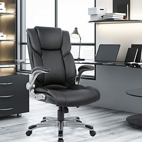 COLAMY High Back Executive Office Chair with bonded leather upholstery.