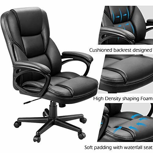 Ergonomic black office chair with cushioned backrest and armrests.