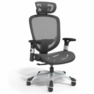Ergonomic office chair with mesh back and headrest