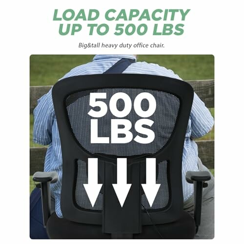 Heavy-duty office chair with 500 lbs load capacity